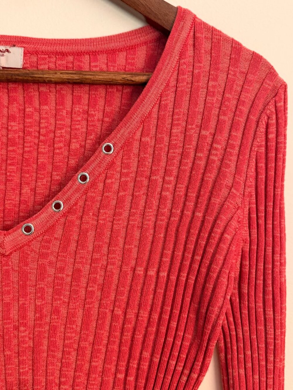 Vintage Y2K Arizona Jen Co. Red Ribbed Stretch Top, Size M, Good Condition